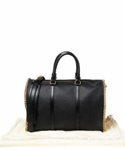 Best deal 🔔 Stella McCartney Black Faux Leather Falabella Duffel Bag For 👩 Women 🎁 -Stella McCartney Shop luxury women stella mccartney used handbags p615310 006