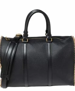 Best deal 🔔 Stella McCartney Black Faux Leather Falabella Duffel Bag For 👩 Women 🎁