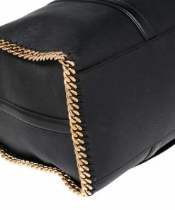 Best deal 🔔 Stella McCartney Black Faux Leather Falabella Duffel Bag For 👩 Women 🎁 -Stella McCartney Shop luxury women stella mccartney used handbags p615310 011