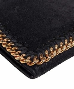 Best reviews of ⌛ Stella McCartney Black Faux Suede Falabella Flap Continental Wallet For 👩 Women ❤️ -Stella McCartney Shop luxury women stella mccartney used handbags p615359 003