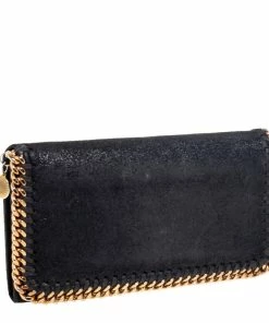 Best reviews of ⌛ Stella McCartney Black Faux Suede Falabella Flap Continental Wallet For 👩 Women ❤️ -Stella McCartney Shop luxury women stella mccartney used handbags p615359 004