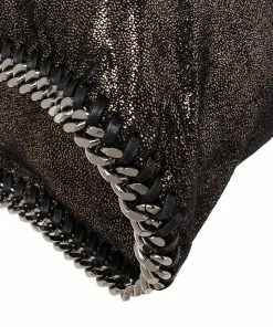 Coupon 👏 Stella McCartney Black/Silver Faux Suede Small Falabella Tote For 👩 Women 🛒 -Stella McCartney Shop luxury women stella mccartney used handbags p617641 008