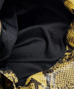 Outlet 👏 Stella McCartney Yellow/Black Python Effect Faux Leather Falabella Tote For 👩 Women ❤️ -Stella McCartney Shop luxury women stella mccartney used handbags p618319 004