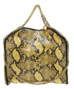 Outlet ๐ Stella McCartney Yellow/Black Python Effect Faux Leather Falabella Tote For ๐ฉ Women โค๏ธ