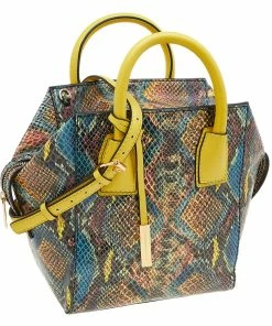 Buy 💯 Stella McCartney Multicolor Python Effect Faux Leather Cavendish Satchel For 👩 Women 🎁 -Stella McCartney Shop luxury women stella mccartney used handbags p619398 005