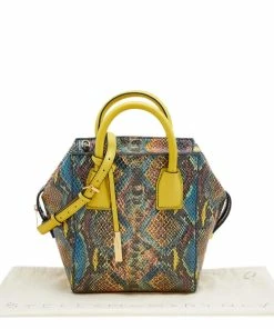 Buy 💯 Stella McCartney Multicolor Python Effect Faux Leather Cavendish Satchel For 👩 Women 🎁 -Stella McCartney Shop luxury women stella mccartney used handbags p619398 006