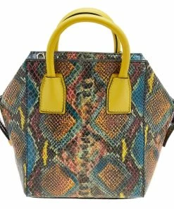 Buy 💯 Stella McCartney Multicolor Python Effect Faux Leather Cavendish Satchel For 👩 Women 🎁 -Stella McCartney Shop luxury women stella mccartney used handbags p619398 007