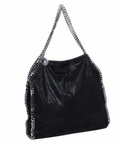 Cheap 🛒 Stella McCartney Black Shaggy Deer Faux Leather Falabella Tote For 👩 Women 🎁 -Stella McCartney Shop luxury women stella mccartney used handbags p62024 002