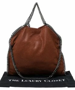 Budget 🧨 Stella McCartney Brown Faux Suede Falabella Tote For 👩 Women 🛒 -Stella McCartney Shop luxury women stella mccartney used handbags p620926 003