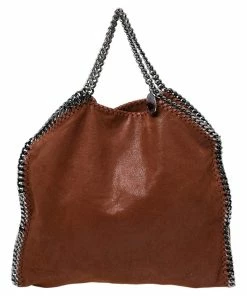 Budget 🧨 Stella McCartney Brown Faux Suede Falabella Tote For 👩 Women 🛒 -Stella McCartney Shop luxury women stella mccartney used handbags p620926 004