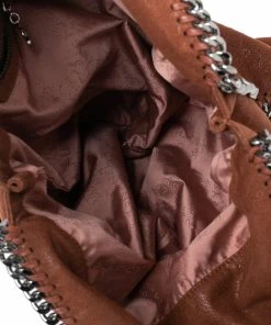 Budget 🧨 Stella McCartney Brown Faux Suede Falabella Tote For 👩 Women 🛒 -Stella McCartney Shop luxury women stella mccartney used handbags p620926 009