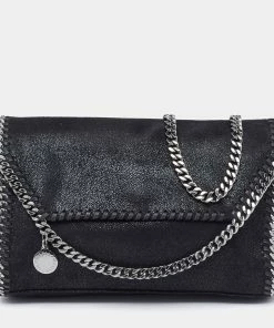 Discount 💯 Stella McCartney Black Faux Leather Mini Falabella Crossbody Bag For 👩 Women 🔥