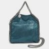 Flash Sale 😉 Stella McCartney Metallic Teal Faux Leather Tiny Falabella Shoulder Bag For 👩 Women ✨