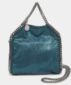 Flash Sale ๐ Stella McCartney Metallic Teal Faux Leather Tiny Falabella Shoulder Bag For ๐ฉ Women โจ