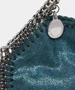 Flash Sale 😉 Stella McCartney Metallic Teal Faux Leather Tiny Falabella Shoulder Bag For 👩 Women ✨ -Stella McCartney Shop luxury women stella mccartney used handbags p623144 003