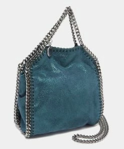 Flash Sale 😉 Stella McCartney Metallic Teal Faux Leather Tiny Falabella Shoulder Bag For 👩 Women ✨ -Stella McCartney Shop luxury women stella mccartney used handbags p623144 004
