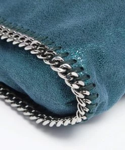 Flash Sale 😉 Stella McCartney Metallic Teal Faux Leather Tiny Falabella Shoulder Bag For 👩 Women ✨ -Stella McCartney Shop luxury women stella mccartney used handbags p623144 007