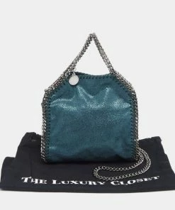 Flash Sale 😉 Stella McCartney Metallic Teal Faux Leather Tiny Falabella Shoulder Bag For 👩 Women ✨ -Stella McCartney Shop luxury women stella mccartney used handbags p623144 009
