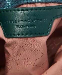 Flash Sale 😉 Stella McCartney Metallic Teal Faux Leather Tiny Falabella Shoulder Bag For 👩 Women ✨ -Stella McCartney Shop luxury women stella mccartney used handbags p623144 010