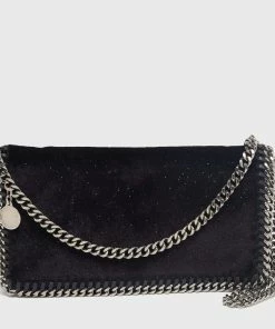 Brand new 🤩 Stella McCartney Black Glitter Velvet Falabella Crossbody Bag For 👩 Women 😀