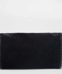 Brand new 🤩 Stella McCartney Black Glitter Velvet Falabella Crossbody Bag For 👩 Women 😀 -Stella McCartney Shop luxury women stella mccartney used handbags p625395 008