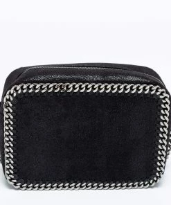 Outlet 🧨 Stella McCartney Black Faux Leather Falabella Camera Bag For 👩 Women 🎁 -Stella McCartney Shop luxury women stella mccartney used handbags p631018 007