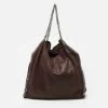 Wholesale 😀 Stella McCartney Dark Brown Faux Leather Falabella Bag For 👩 Women 😀
