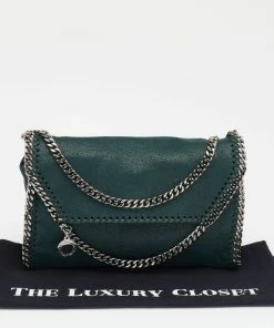 Coupon 🌟 Stella McCartney Green Faux Leather Falabella Crossbody Bag For 👩 Women 🛒 -Stella McCartney Shop luxury women stella mccartney used handbags p631551 007