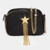 Cheap 🎁 Stella McCartney Black Satin Stella Star Camera Crossbody Bag For 👩 Women 👏