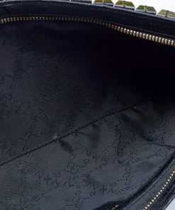 New 🛒 Stella McCartney Black Faux Lizard Embossed Leather Crystal Embellished Wristlet Clutch For 👩 Women ✔️ -Stella McCartney Shop luxury women stella mccartney used handbags p633901 009