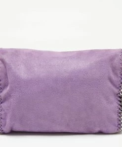Cheap 🤩 Stella McCartney Purple Faux Suede Falabella Flap Shoulder Bag For 👩 Women 🤩 -Stella McCartney Shop luxury women stella mccartney used handbags p637895 008