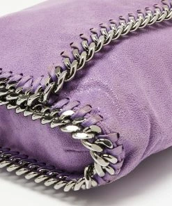 Cheap 🤩 Stella McCartney Purple Faux Suede Falabella Flap Shoulder Bag For 👩 Women 🤩 -Stella McCartney Shop luxury women stella mccartney used handbags p637895 009