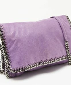 Cheap 🤩 Stella McCartney Purple Faux Suede Falabella Flap Shoulder Bag For 👩 Women 🤩 -Stella McCartney Shop luxury women stella mccartney used handbags p637895 013
