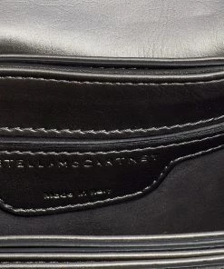 Best Pirce 👍 Stella McCartney Metallic Grey Woven Faux Leather Falabella Box Shoulder Bag For 👩 Women 🎁 -Stella McCartney Shop luxury women stella mccartney used handbags p638465 006