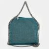 Brand new 👏 Stella McCartney Metallic Blue Shimmer Fabric Falabella Tote For 👩 Women 🛒 -Stella McCartney Shop luxury women stella mccartney used handbags p640541 004