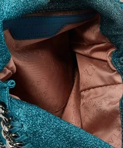 Brand new 👏 Stella McCartney Metallic Blue Shimmer Fabric Falabella Tote For 👩 Women 🛒 -Stella McCartney Shop luxury women stella mccartney used handbags p640541 009