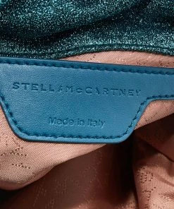 Brand new 👏 Stella McCartney Metallic Blue Shimmer Fabric Falabella Tote For 👩 Women 🛒 -Stella McCartney Shop luxury women stella mccartney used handbags p640541 010