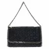 Hot Sale 🎁 Stella McCartney Black Quilted Faux Leather Falabella Shaggy Deer Flap Bag For 👩 Women 🎁
