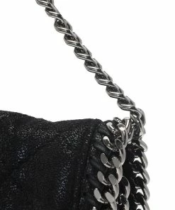 Hot Sale 🎁 Stella McCartney Black Quilted Faux Leather Falabella Shaggy Deer Flap Bag For 👩 Women 🎁 -Stella McCartney Shop luxury women stella mccartney used handbags p64118 007