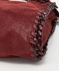 Deals ✨ Stella McCartney Red Faux Leather Shaggy Deer Mini 🍬 Candy Falabella Tote For 👩 Women ✨ -Stella McCartney Shop luxury women stella mccartney used handbags p641982 003