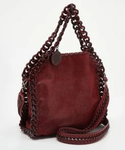 Deals ✨ Stella McCartney Red Faux Leather Shaggy Deer Mini 🍬 Candy Falabella Tote For 👩 Women ✨ -Stella McCartney Shop luxury women stella mccartney used handbags p641982 006