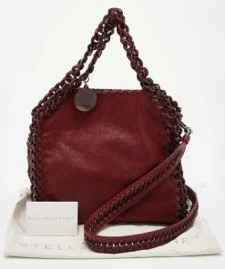 Deals ✨ Stella McCartney Red Faux Leather Shaggy Deer Mini 🍬 Candy Falabella Tote For 👩 Women ✨ -Stella McCartney Shop luxury women stella mccartney used handbags p641982 007