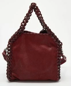 Deals ✨ Stella McCartney Red Faux Leather Shaggy Deer Mini 🍬 Candy Falabella Tote For 👩 Women ✨ -Stella McCartney Shop luxury women stella mccartney used handbags p641982 008