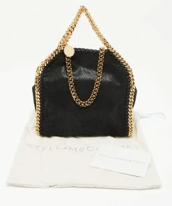 New 🎉 Stella McCartney Black Faux Suede Tiny Falabella Tote For 👩 Women 👍 -Stella McCartney Shop luxury women stella mccartney used handbags p645146 001