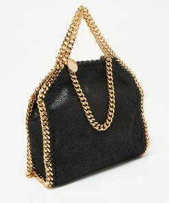 New 🎉 Stella McCartney Black Faux Suede Tiny Falabella Tote For 👩 Women 👍 -Stella McCartney Shop luxury women stella mccartney used handbags p645146 007
