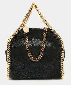 New 🎉 Stella McCartney Black Faux Suede Tiny Falabella Tote For 👩 Women 👍