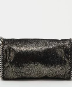 Coupon ❤️ Stella McCartney Metallic Black Faux Leather Mini Falabella Crossbody Bag For 👩 Women 😀 -Stella McCartney Shop luxury women stella mccartney used handbags p645465 002