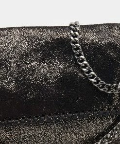 Coupon ❤️ Stella McCartney Metallic Black Faux Leather Mini Falabella Crossbody Bag For 👩 Women 😀 -Stella McCartney Shop luxury women stella mccartney used handbags p645465 009
