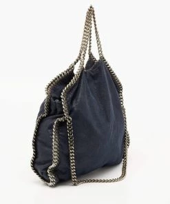 Discount 🌟 Stella McCartney Navy Blue Faux Leather Small Falabella Tote For 👩 Women 💯 -Stella McCartney Shop luxury women stella mccartney used handbags p646901 007