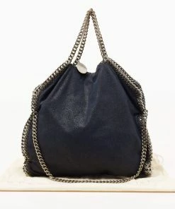 Discount 🌟 Stella McCartney Navy Blue Faux Leather Small Falabella Tote For 👩 Women 💯 -Stella McCartney Shop luxury women stella mccartney used handbags p646901 009
